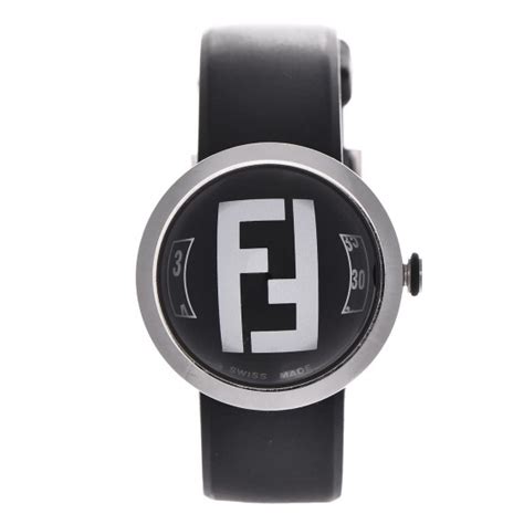 FENDI Stainless Steel Rubber 36mm Bussola Bubble Quartz 